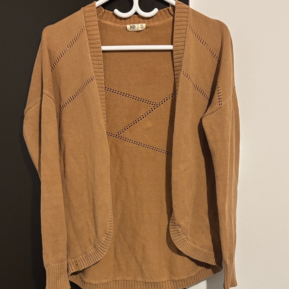 tentree Tan Open-Front Cardigan